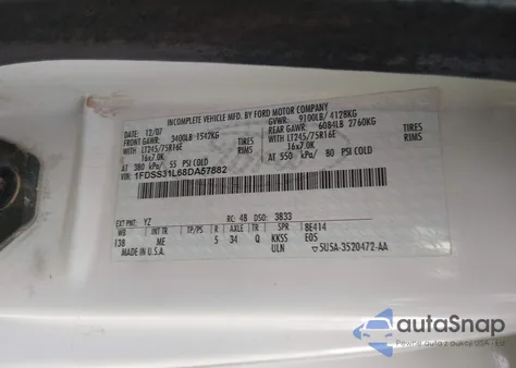 2008 Ford E-350 Super Duty Xl/Xlt z USA, uszkodzony, nr VIN 1FDSS31L68DA57882